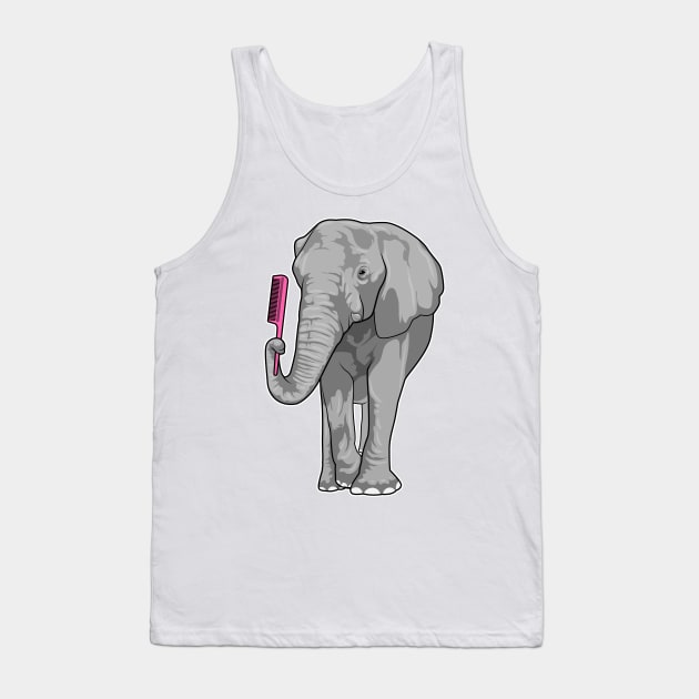 Elephant as Hairdresser with Comb Tank Top by Markus Schnabel